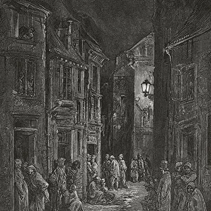 Bluegate Fields slums, London in the 19th century. (print)