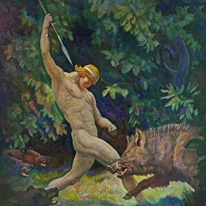 The Boar Hunt, 1929 (litho)