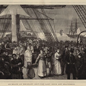 On Board an Emigrant Ship, the Last Hour off Gravesend (engraving)