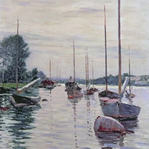 Boats Anchored on the Seine (oil on canvas)