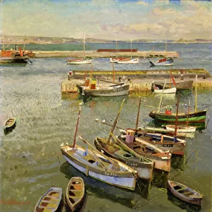Boats, Newlyn Harbour, 1931 (oil on canvas)