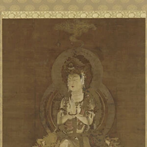 The Bodhisattva - Fugen (Fugen Bosatsu) Heian Period (ink, gold and silver on silk)