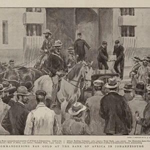 Boers commandeering Bar Gold at the Bank of Africa in Johannesburg (litho)