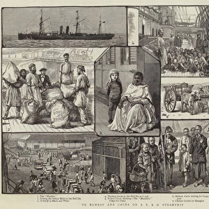 To Bombay and China on A P and O Steamship (engraving)