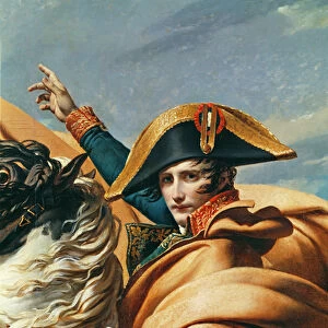 Bonaparte Crossing the Alps (oil on canvas) (detail of 18491)