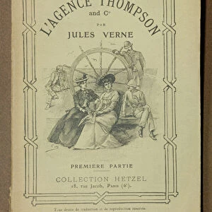 Book Cover of The Thompson Travel Agency by Jules Verne (1828-1905) (litho)