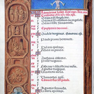 Book of Hours, vol 137, 2v, 16th century (Bound in red velour, with metal corners)