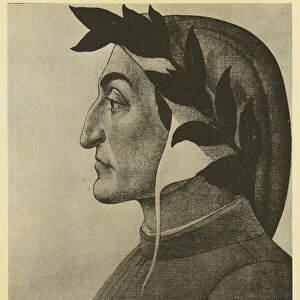 Botticelli: Dante Alighieri (b / w photo)
