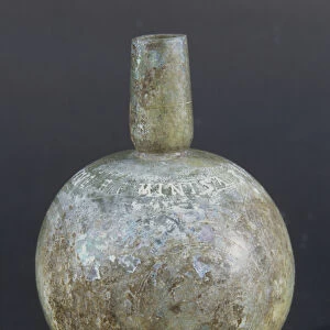 Bottle with Latin inscription (glass)