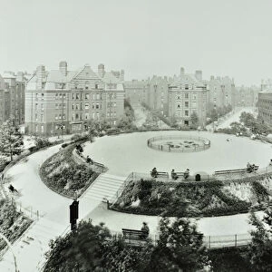 Boundary Estate: Arnold Circus, view of public gardens and flats, London
