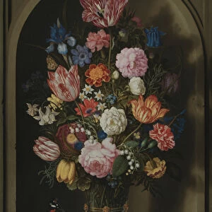 Bouquet of Flowers in a Stone Niche, 1618 (oil on copper)