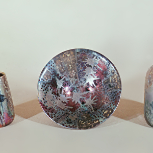 Bowl and vases, c. 1890 (lustre)