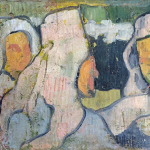 Three Breton Women in Widows Bonnets (oil on canvas)