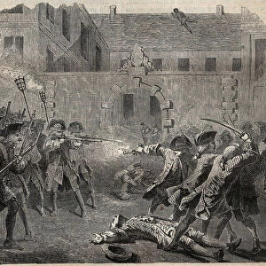 The brigand Louis Dominique Garthausen dit Cartridge (1693-1721) and his companions going to desuitalise the Hotel Desmaretz in Paris, are surprised and attacked by the archers after a fierce fight