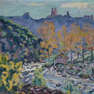 The Mill of Brigand and the Ruins of Crozant Castle, Creuse, c. 1900 (oil on canvas)