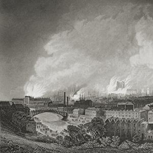 Bristol, England, during the Riots in 1831, 1883 (engraving)