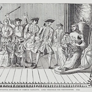 Britannia Disturbed by French Vagrants. Lord Trentham for Westminster, 1749 (engraving)
