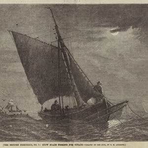 The British Fisheries, No 3, Stow Boats fishing for Sprats (engraving)