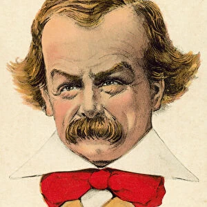 British Liberal politician David Lloyd George and the National Health Insurance stamp introduced by his National Insurance Act of 1911 (colour litho)
