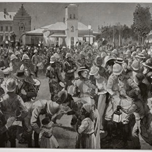 The British Occupation of Bloemfontein - An evening concert in market square by the pipes