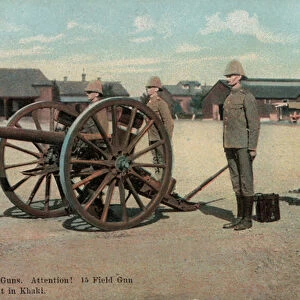 British soldiers of the Royal Artillery with a 15 Field Gun (photo)