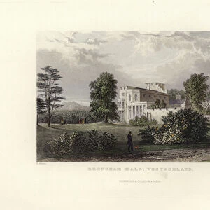 Brougham Hall (coloured engraving)