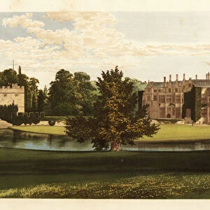 Broughton Castle, Oxfordshire, England. 1880 (engraving)