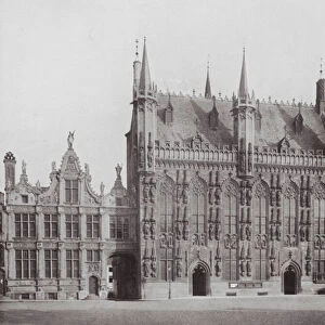Bruges, Le Palais de Justice et l Hotel de Ville (b / w photo)