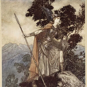 Brunnhilde, from The Rhinegold and the Valkyrie, 1910 (colour litho)