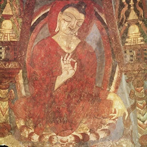 Buddha Sitting on a Lotus, 5th-6th century (fresco)