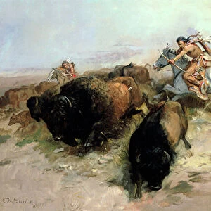 Buffalo Hunt, 1897 (oil on canvas)