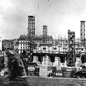 Building of the Opera in Paris, September 1864 (b / w photo)