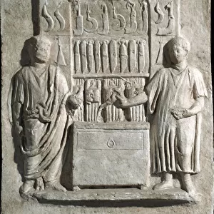 The burial stele of Lucio Cornelio Atimeto, cutler. 1st century (low relief)