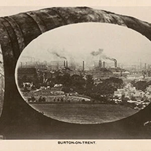 Burton-on-Trent, Staffordshire, traditional centre of the British brewing industry (b / w photo)