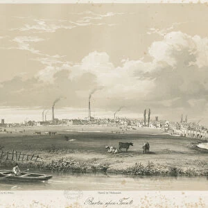 Burton-upon-Trent Bridge and Town: tinted lithograph, nd [c 1840] (print)