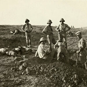 Burying the Turkish dead - near Beersheba, November 8, 1917 (b / w photo)
