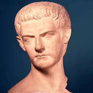 Bust of Emperor Caligula (c. 12-41 AD) from Thrace, c. 39-40 AD (marble)