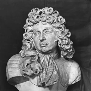 Bust of Francois de Crequy, c. 1690 (marble) (b / w photo)
