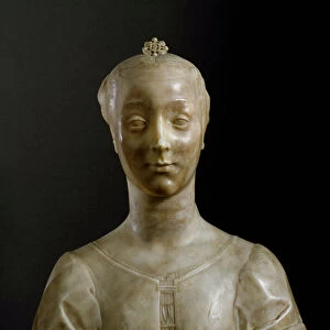 Bust of young lady Marble sculpture by Desiderio da Settignano (ca. 1430-1464) Dim