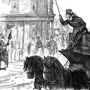 A busy street scene in London, 1850