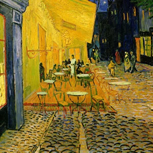 Cafe Terrace, Place du Forum, Arles, 1888 (oil on canvas) (detail of 192281)