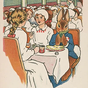 Cafeteria with Bunny guest (colour litho)