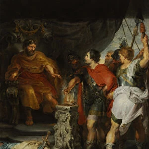 Caius Mucius Scaevola, jeune patricien romain capture par la garde royale de Porsenna