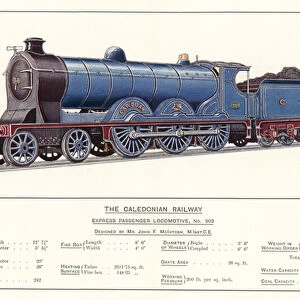The Caledonian Railway, Express Passenger Locomotive, No 903, Designed by Mr John F McIntosh, MInstCE (colour litho)