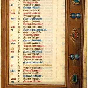Calendar of March with the sign of Belier - Miniature of the Middle Ages