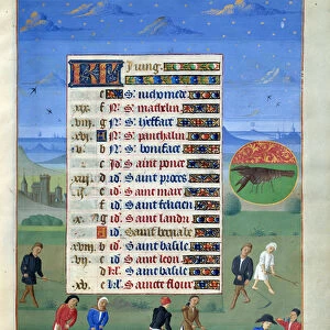 Calendar page for the month of June: "Agricultural work"