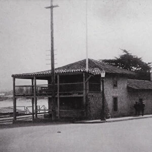 California: Monterey, Old Custom House, established when Monterey was the Capital in 1770 (b / w photo)