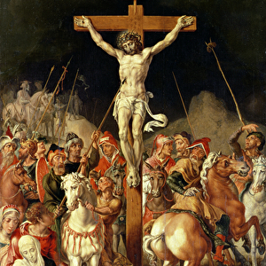 Calvary, central panel of a triptych (oil on canvas transferred from panel)