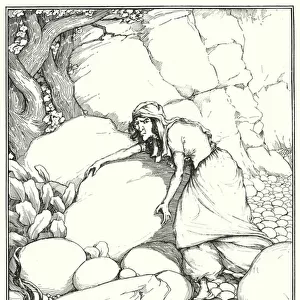 She came out of her hiding-place (engraving)