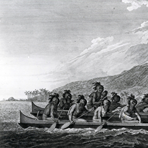 A Canoe of the Sandwich Islands, with the Rowers Masked, after John Webber, circa 1788
